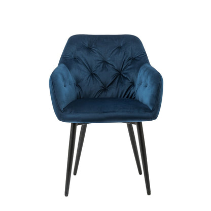 Fauteuil blauw fluweel