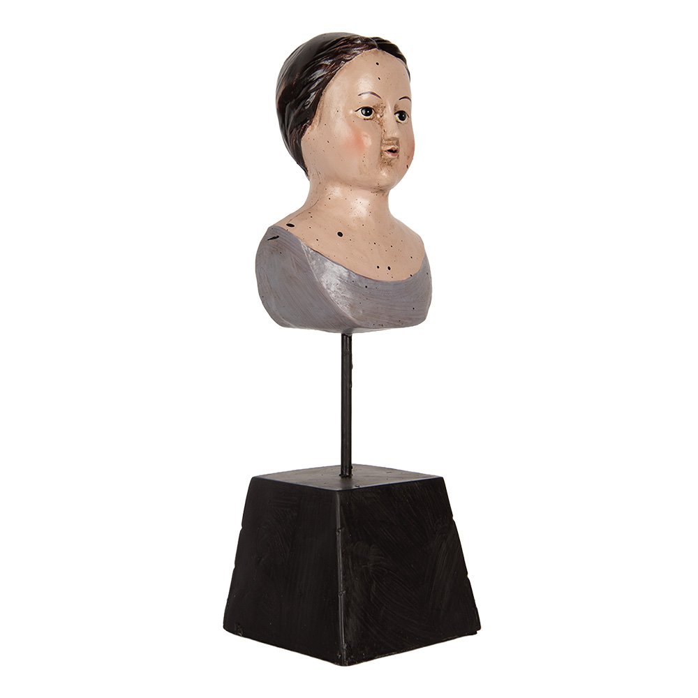 Decoratie Beeld Vrouw 11x11x34 cm Beige Kunststof