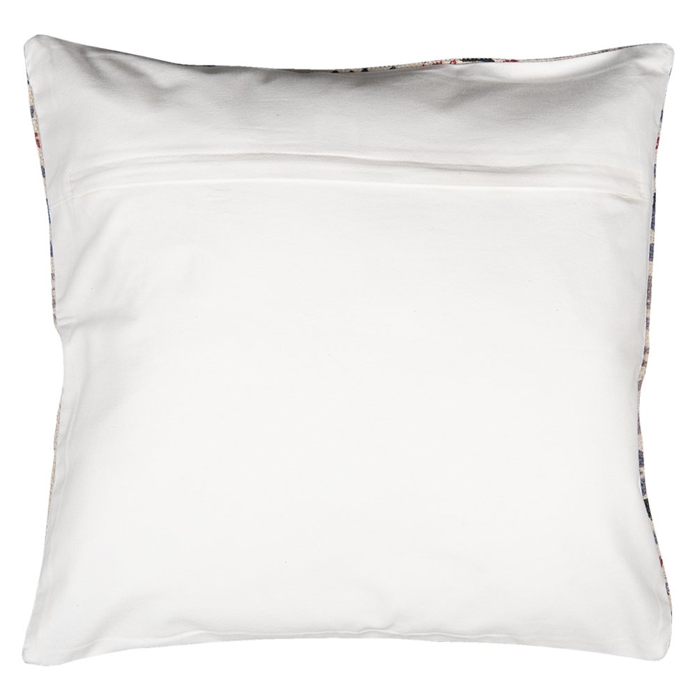 Kussenhoes 50x50 cm rood beige katoen