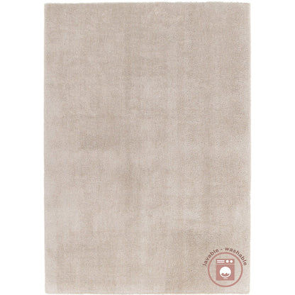 Vloerkleed 140x200 cm crèmekleurig machinewasbaar