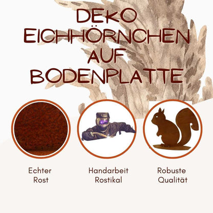 Metalen eekhoorn decoratie roestlook