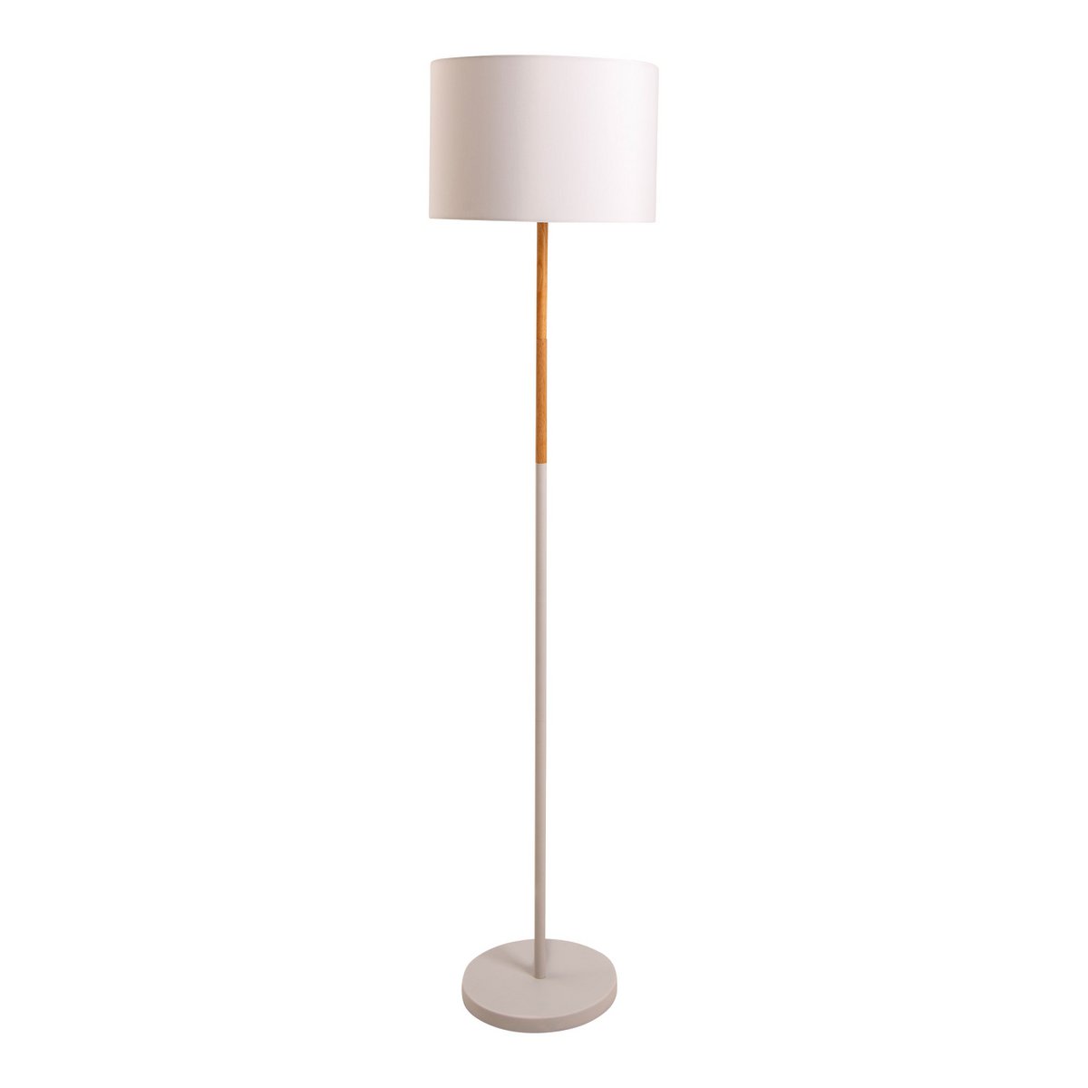 Textiel Staande Lamp Tessile Vloerlamp Wit Natuur E27