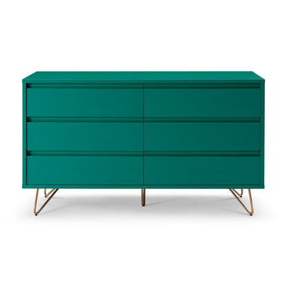 Ladekast 120 cm groen met gouden poten