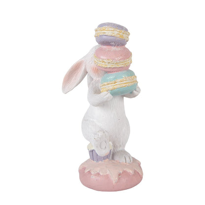 Decoration Figurine Rabbit 8x6x14 cm White Plastic