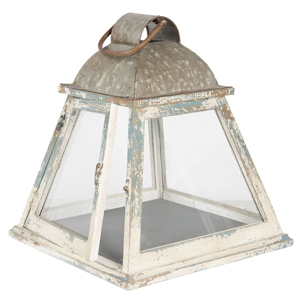 Lantern 33x33x37 cm Beige Wood Candle Holder
