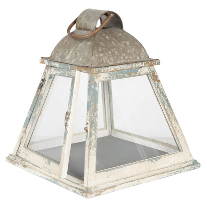 Lantern 33x33x37 cm Beige Wood Candle Holder