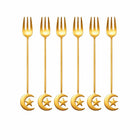 Dessertvorken goud 6 stuks 16 cm