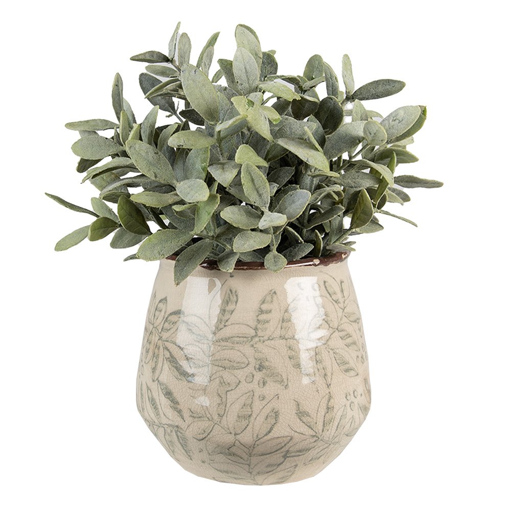 Bloempot Ø14 cm keramiek groen beige