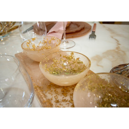 Aperitief set 3 kopjes glitterhars schotel