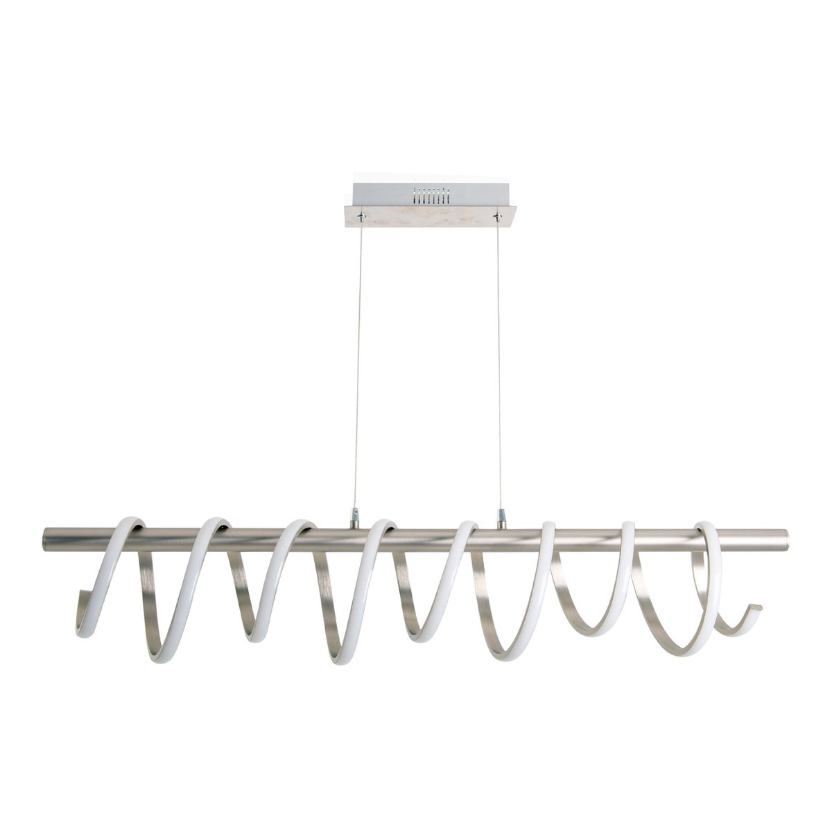 LED Hanglamp Belleza Metalen Slinger Nikkel Wit 100 cm