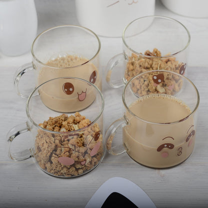 Mokken set 4 stuks 500 ml glas transparant