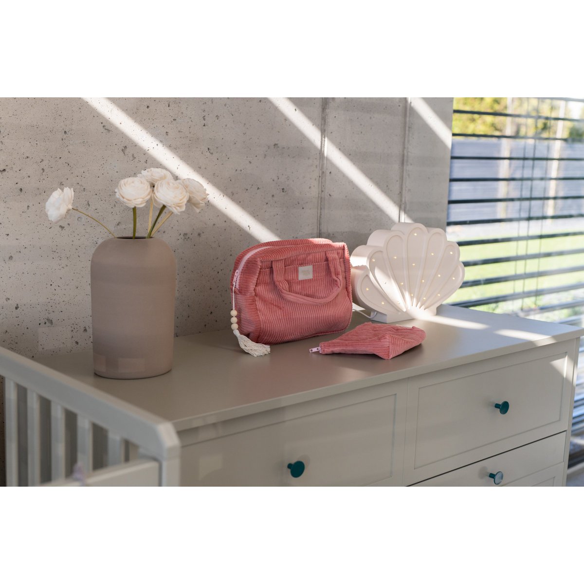 Make-up tasjes set 2 stuks katoen koraal