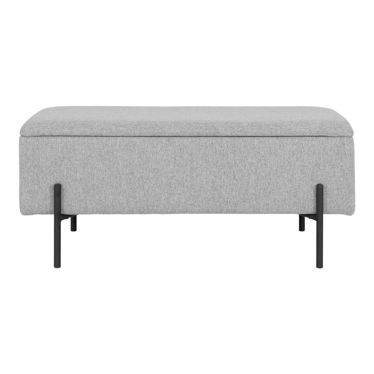Opbergbank 95x36,5x43 cm grijs polyester