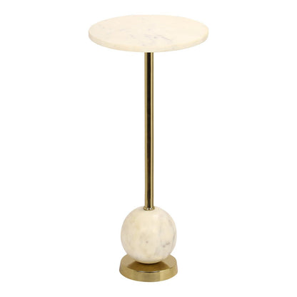 Salo Bijzettafel Messing En Marmer 25x54 Cm Elegant Ronde