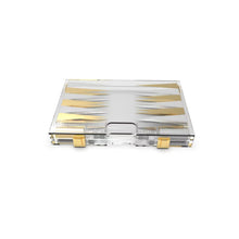 Backgammon Set In White And Gold With Transparent Acrylic Case