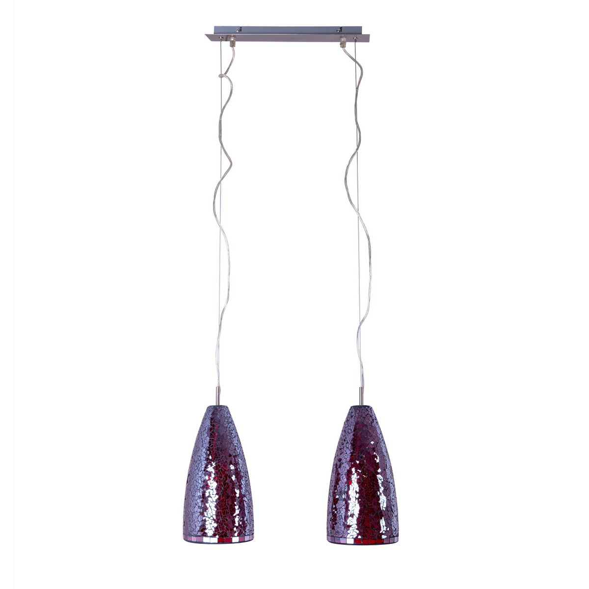 Hanglamp glas metaal 41x8x105 cm