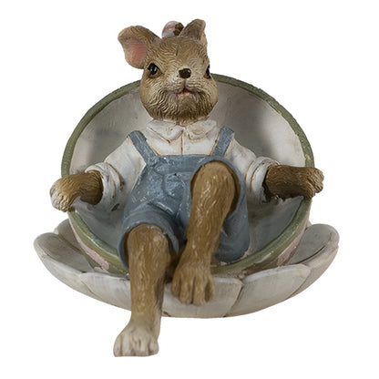 Figurine Rabbit 11x8x7 cm Brown Green Polyresin Home Accessories
