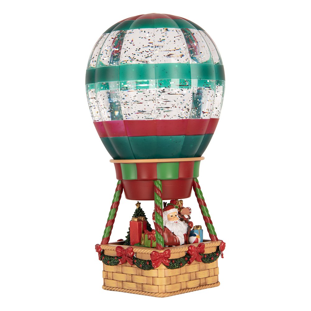 Kerstdecoratie met LED-verlichting en muziek Luchtballon 13x13x25 cm / 3xAAA Bruin Kunststof