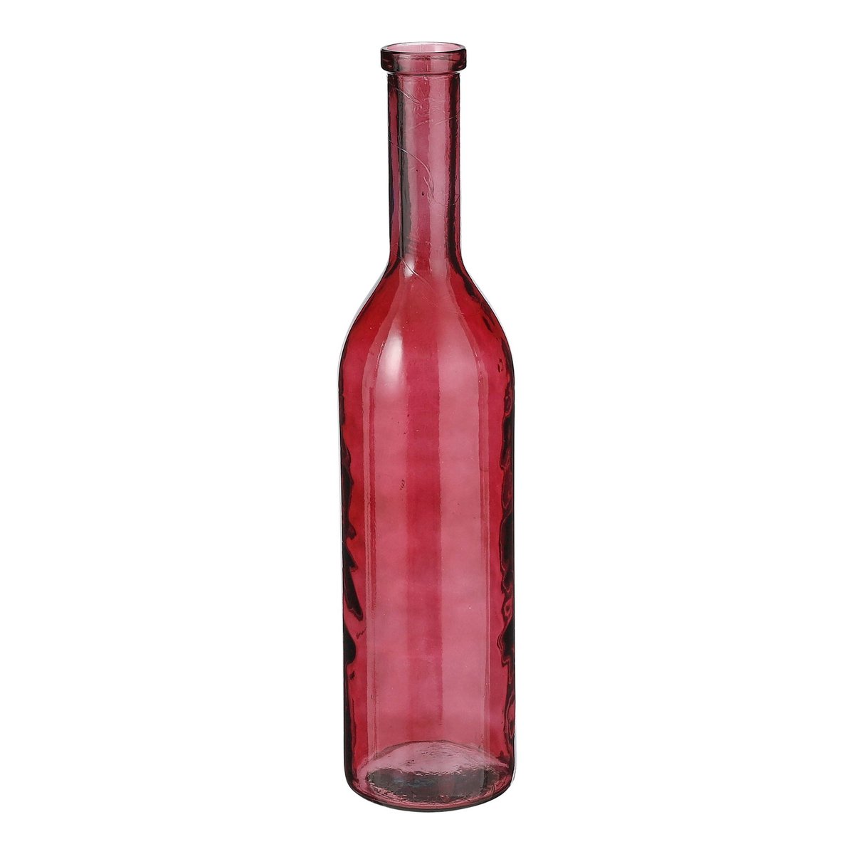 Fles vaas 75x18 cm bordeaux gerecycled glas