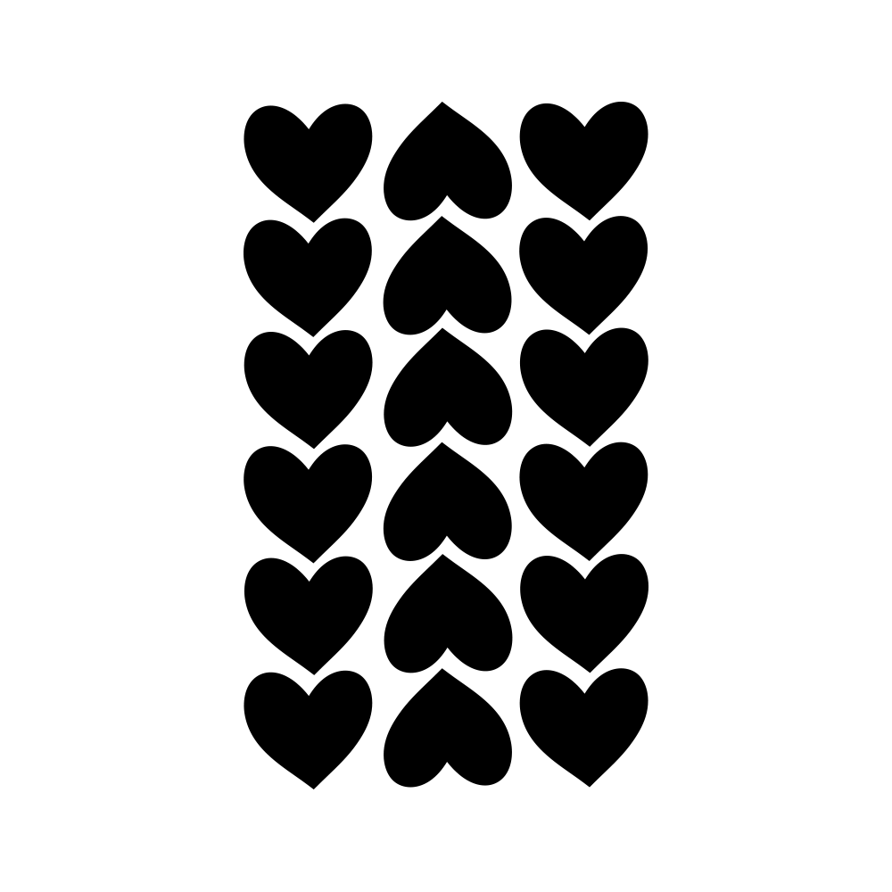 Wall decal hearts black