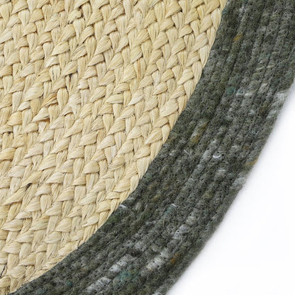 Vloerkleed jute wol Ø110 cm olijfgroen