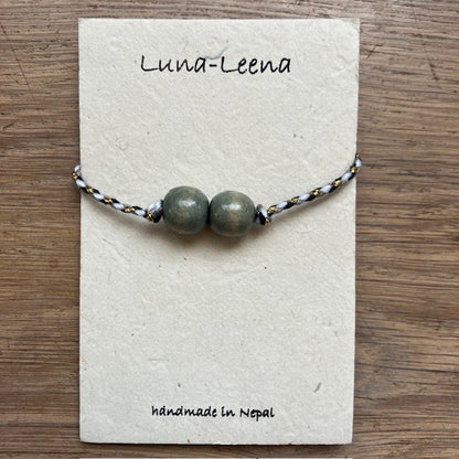 Luna Leena Armband Grijs Gerecyclede Kettingen Uit Nepal
