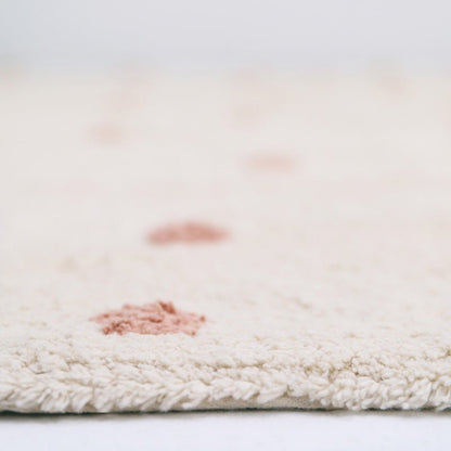 Kindertapijt 100x150 cm katoen roze nude stippen