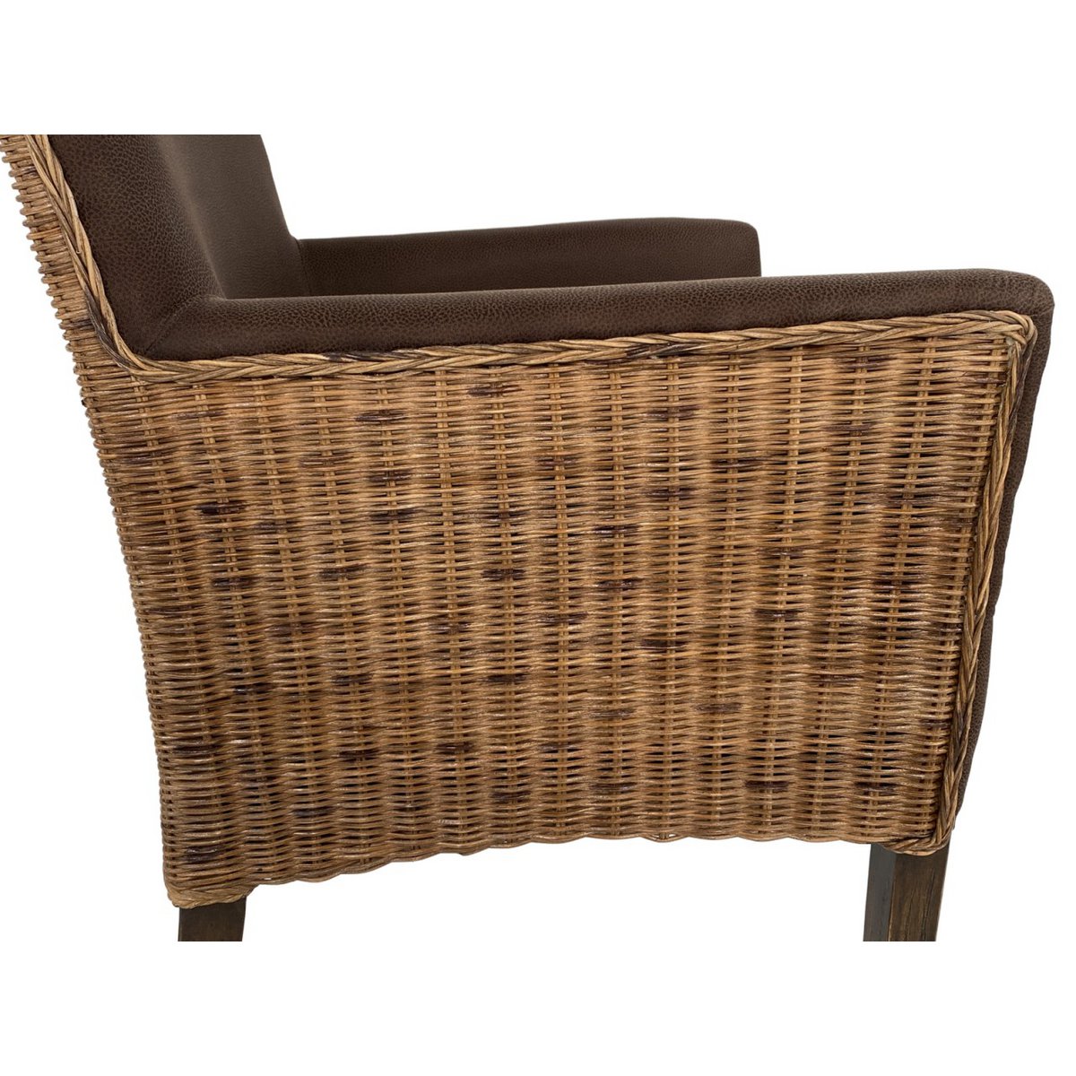 Rattan Stoel Eetkamerstoel Armlehner Fauteuil Bilbao Bruin
