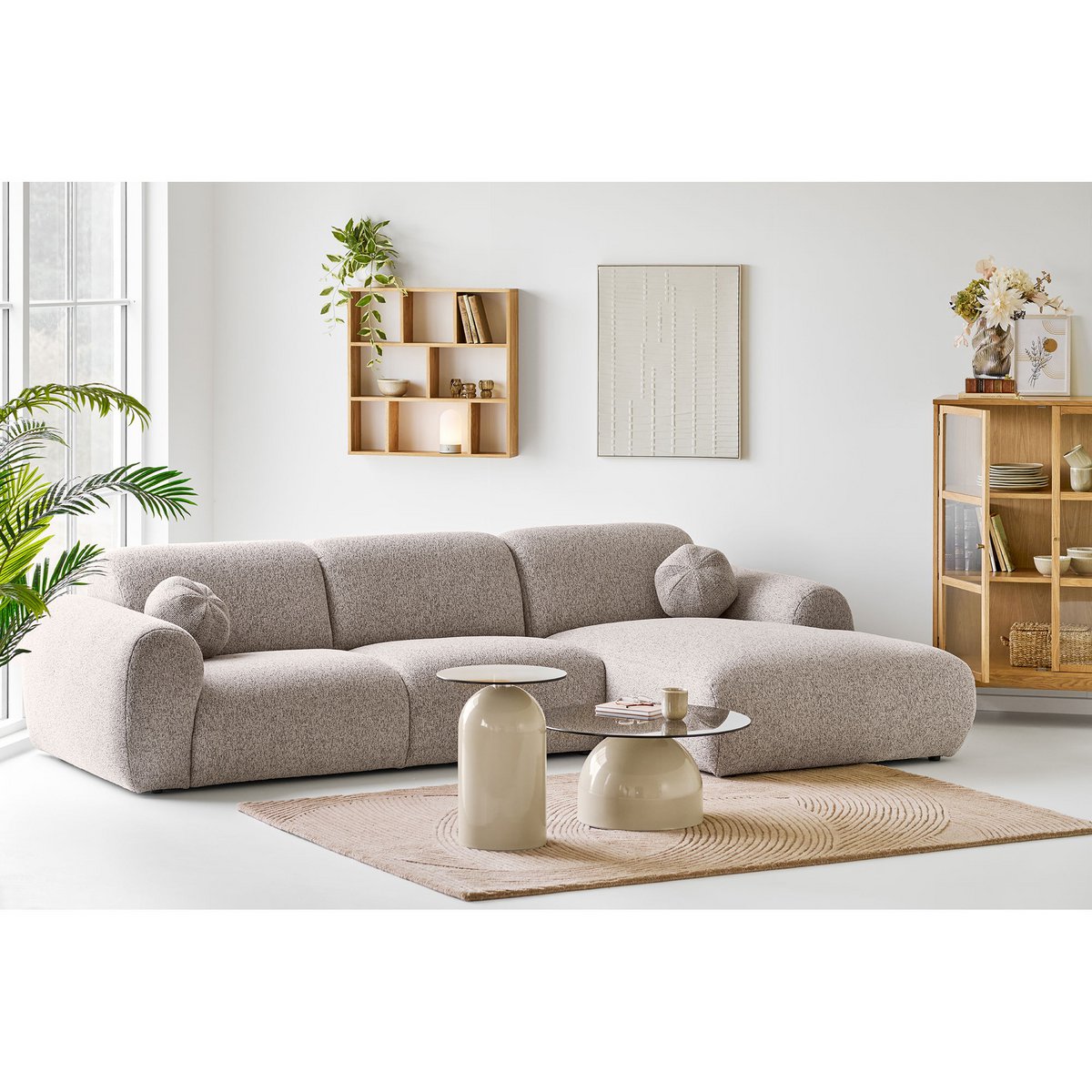 Ena Relief Wanddecoratie, beige, 60x80 cm