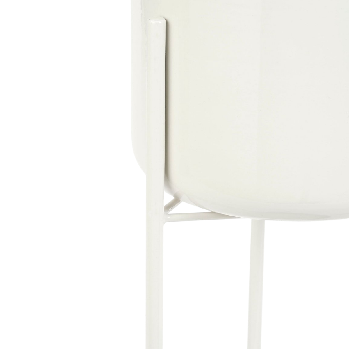 Bloempot met standaard 60 cm wit ijzer