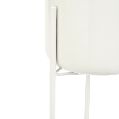 Bloempot met standaard 60 cm wit ijzer