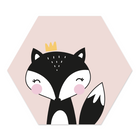 Wall hexagon kids Scandinavian fox