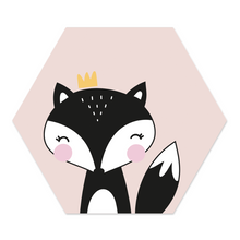Wall hexagon kids Scandinavian fox