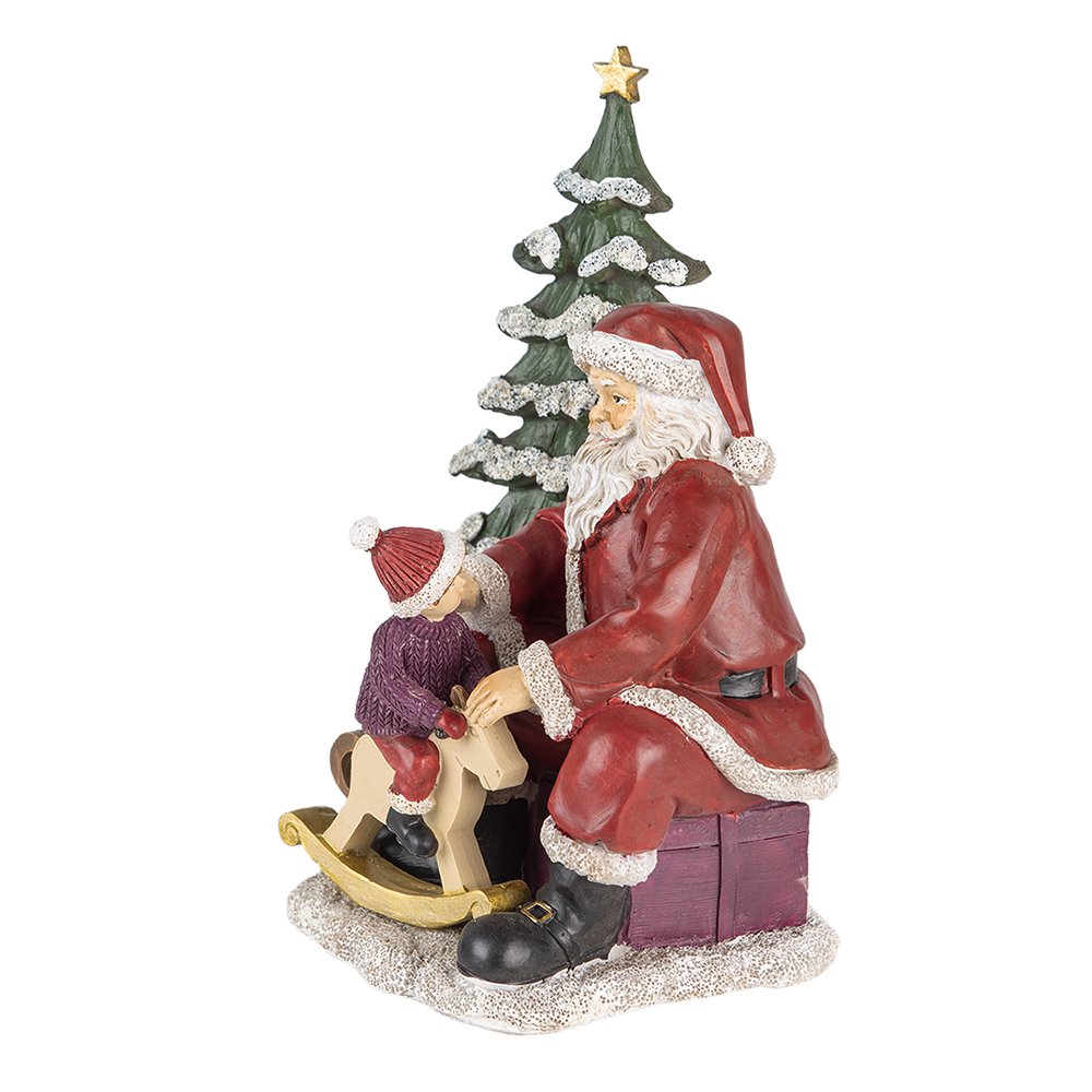 Kerstman beeld 16x13x22 cm rood groen kunststof