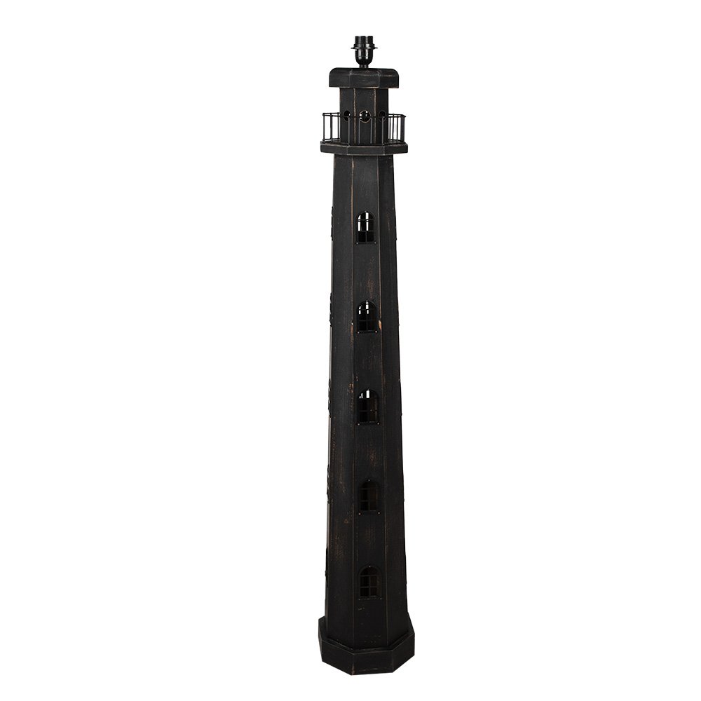 Vloerlamp hout zwart 23x23x140 cm