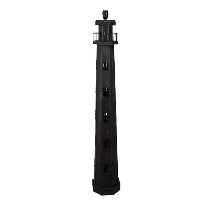 Vloerlamp hout zwart 23x23x140 cm