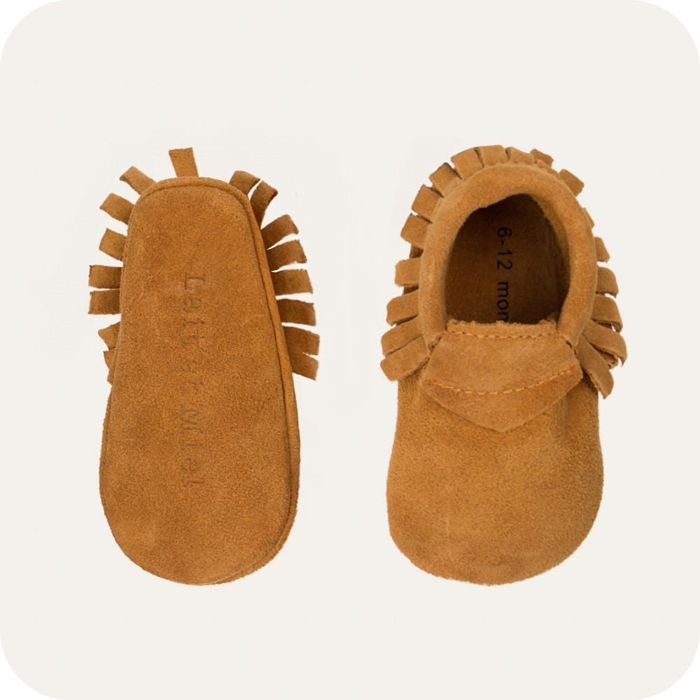 Babyschoenen camel suède flexibele zool