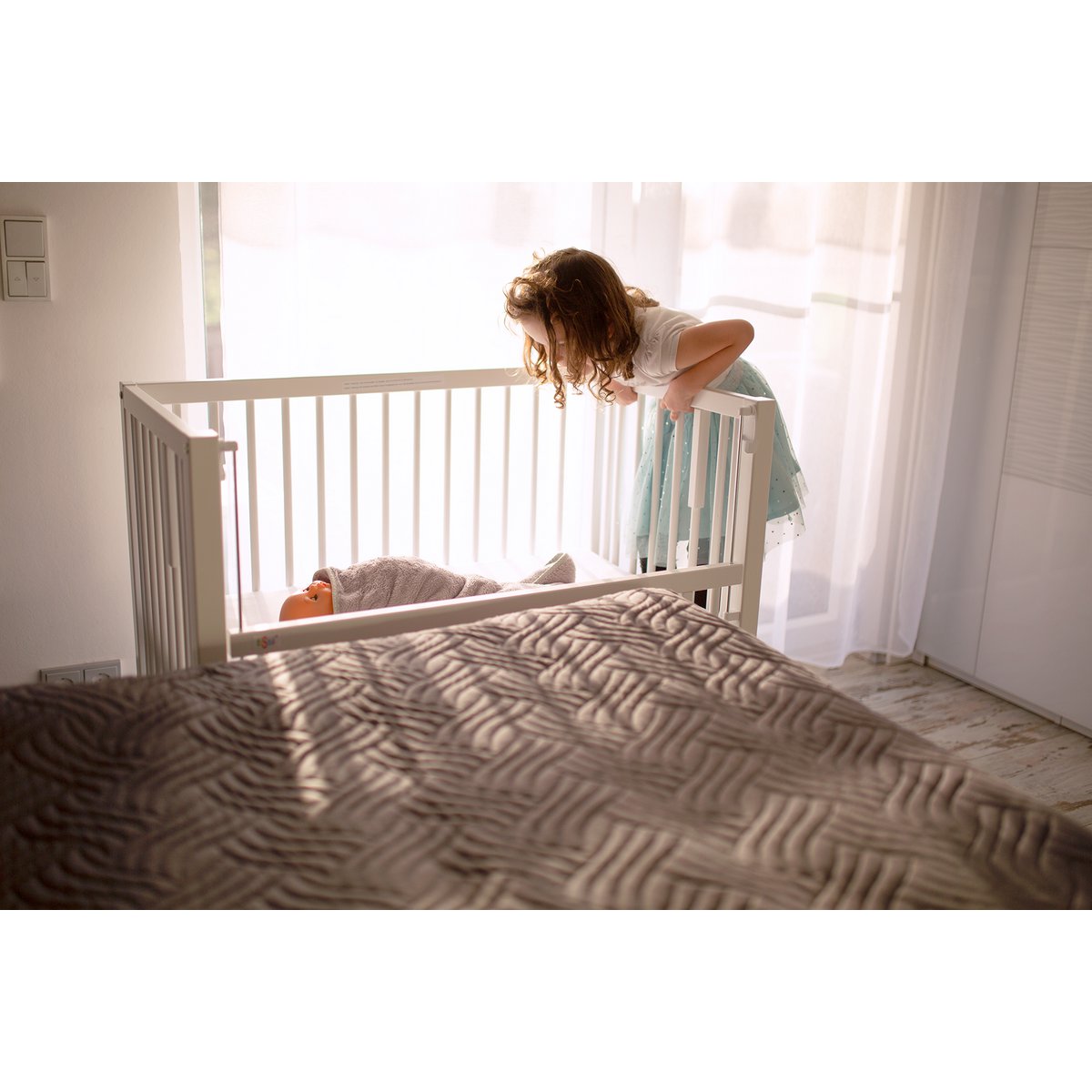 tiSsi® MAXI BOXSPRING side bed white 90x50 cm
