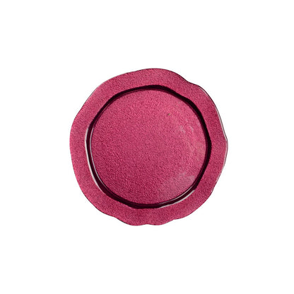 Tafeldecoratie glas bloem fuchsia 28x28x2 cm