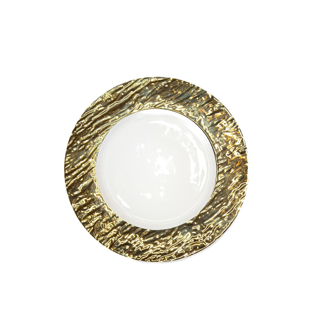Dessertbord 22 cm wit goud porselein