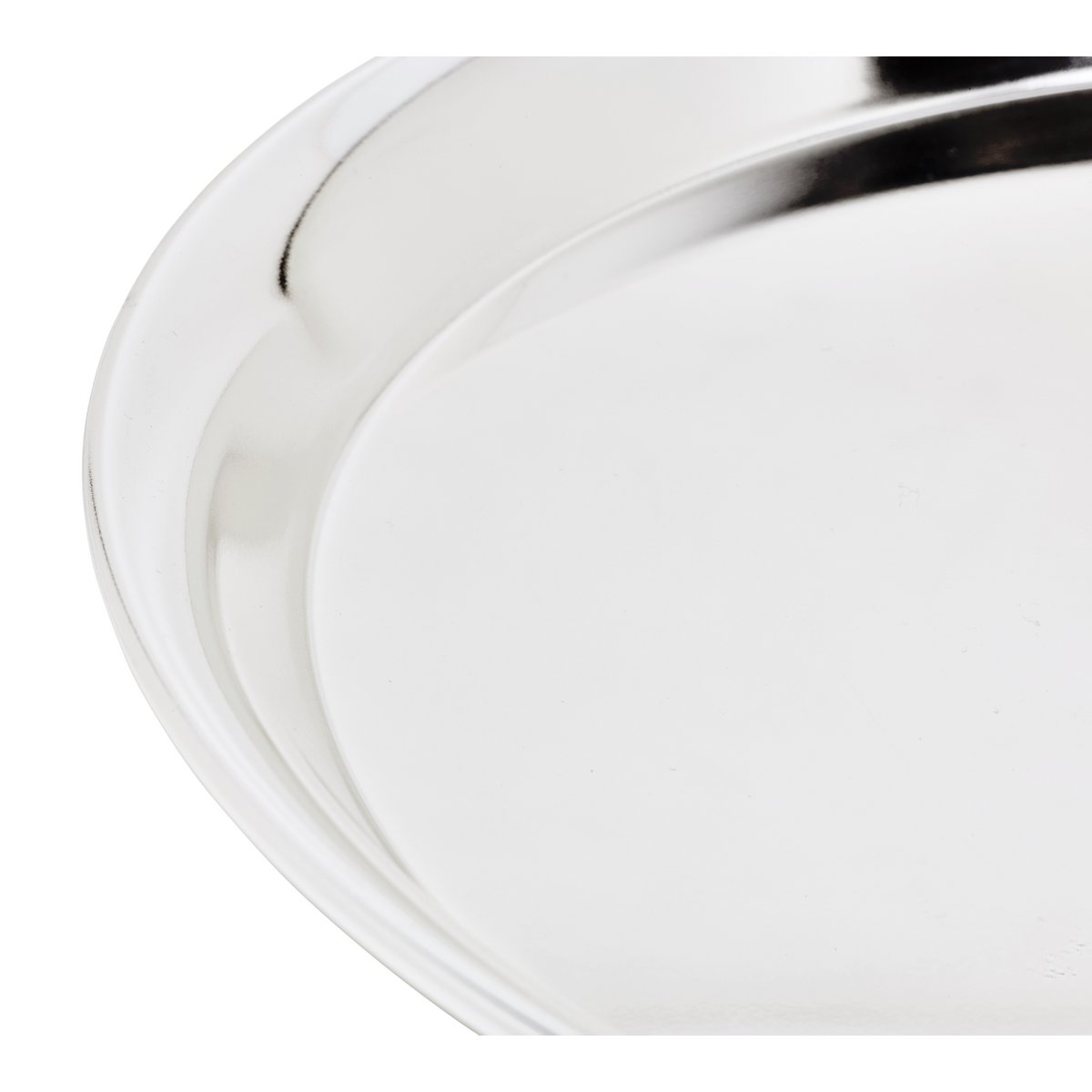 Dienblad rond 34 cm verzilverd staal