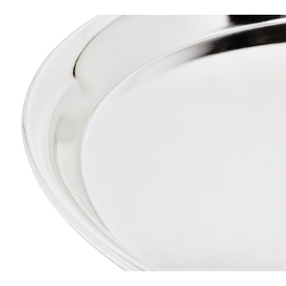 Dienblad rond 34 cm verzilverd staal