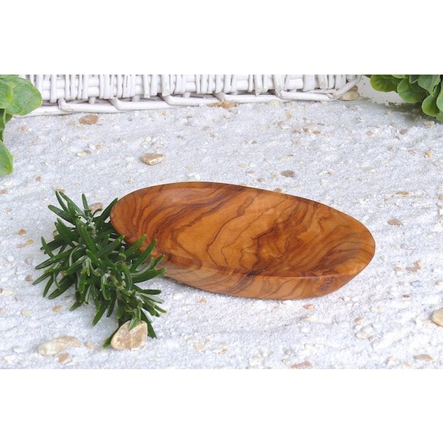 Olijfhouten schaal ovaal 15-17x9x4 cm