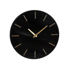 Wandklok 35,5 cm aluminium zwart