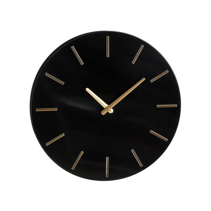 Wandklok 35,5 cm aluminium zwart