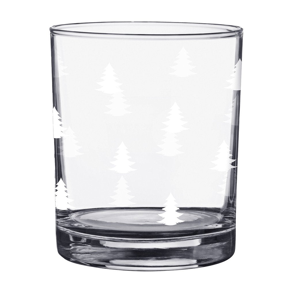 Water Glass 230 ml Glass Christmas Trees Drinking Cup