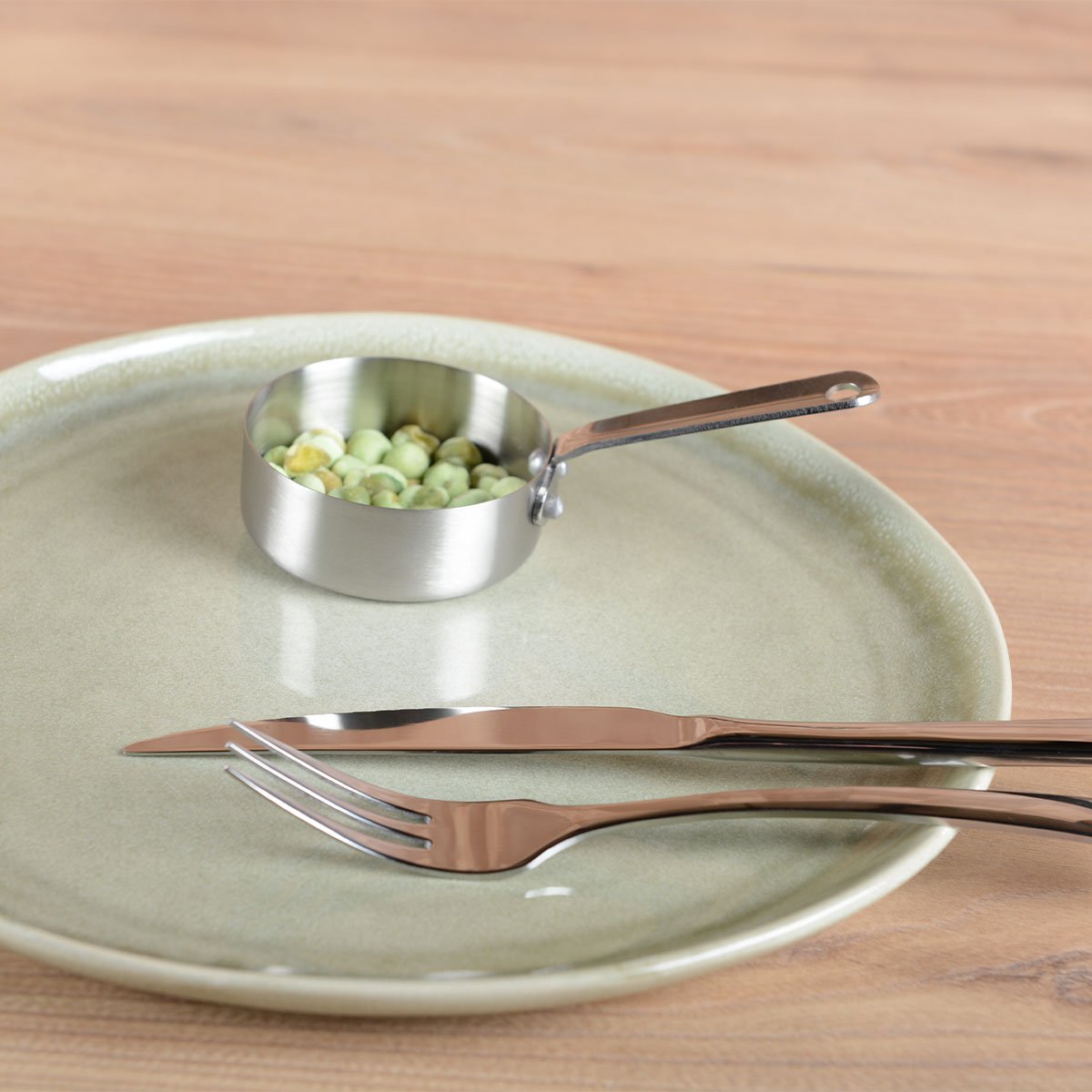 Mini steelpan 7x7x2.5 cm roestvrij staal
