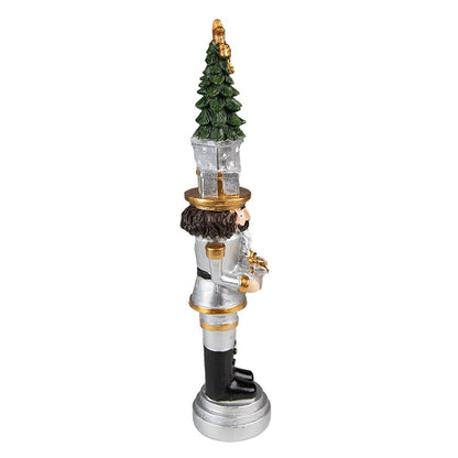 Notenkraker decoratie 25 cm zilver goud