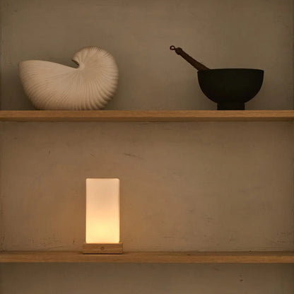 Tafellamp hout Ø12x24 cm IP44 oplaadbaar dimbaar