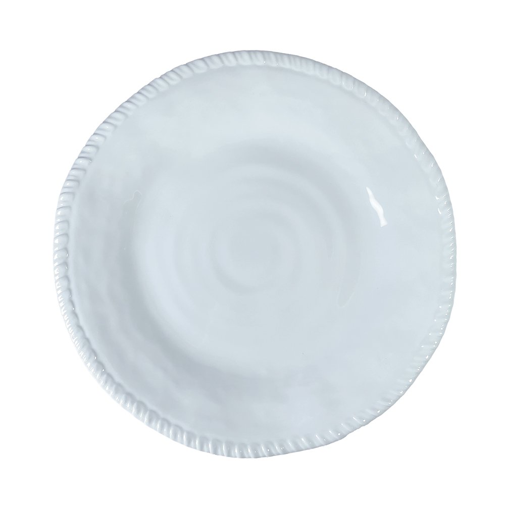 Flat plate in white melamine rope 28x28x2.5 cm